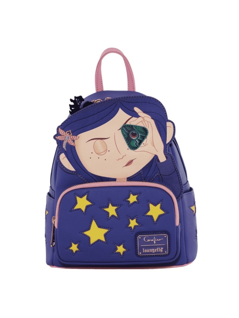 Loungefly Purple Coraline Star Mini Backpack with Pink Trim